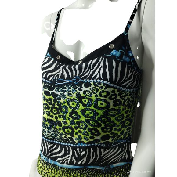 Y2K Joseph Ribkoff Women's Animal Print Tank top size 10 Wild Hippie Retro Wild - Picture 3 of 8